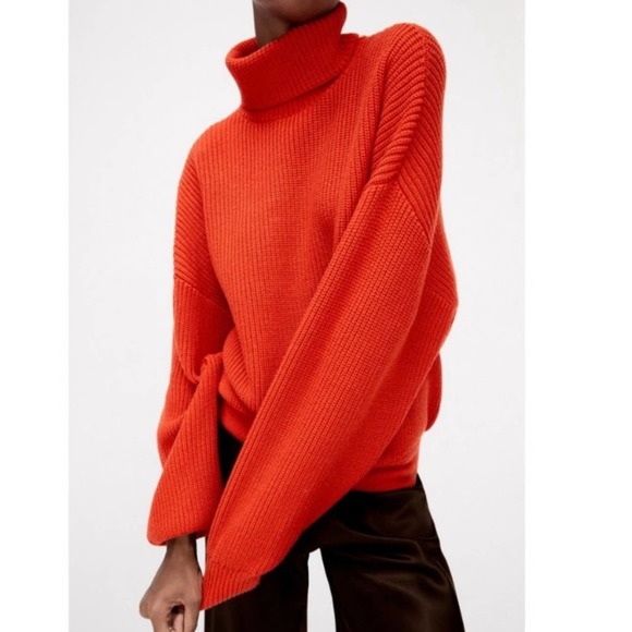 Zara Orange Turtleneck Sweater - Picture 4 of 9